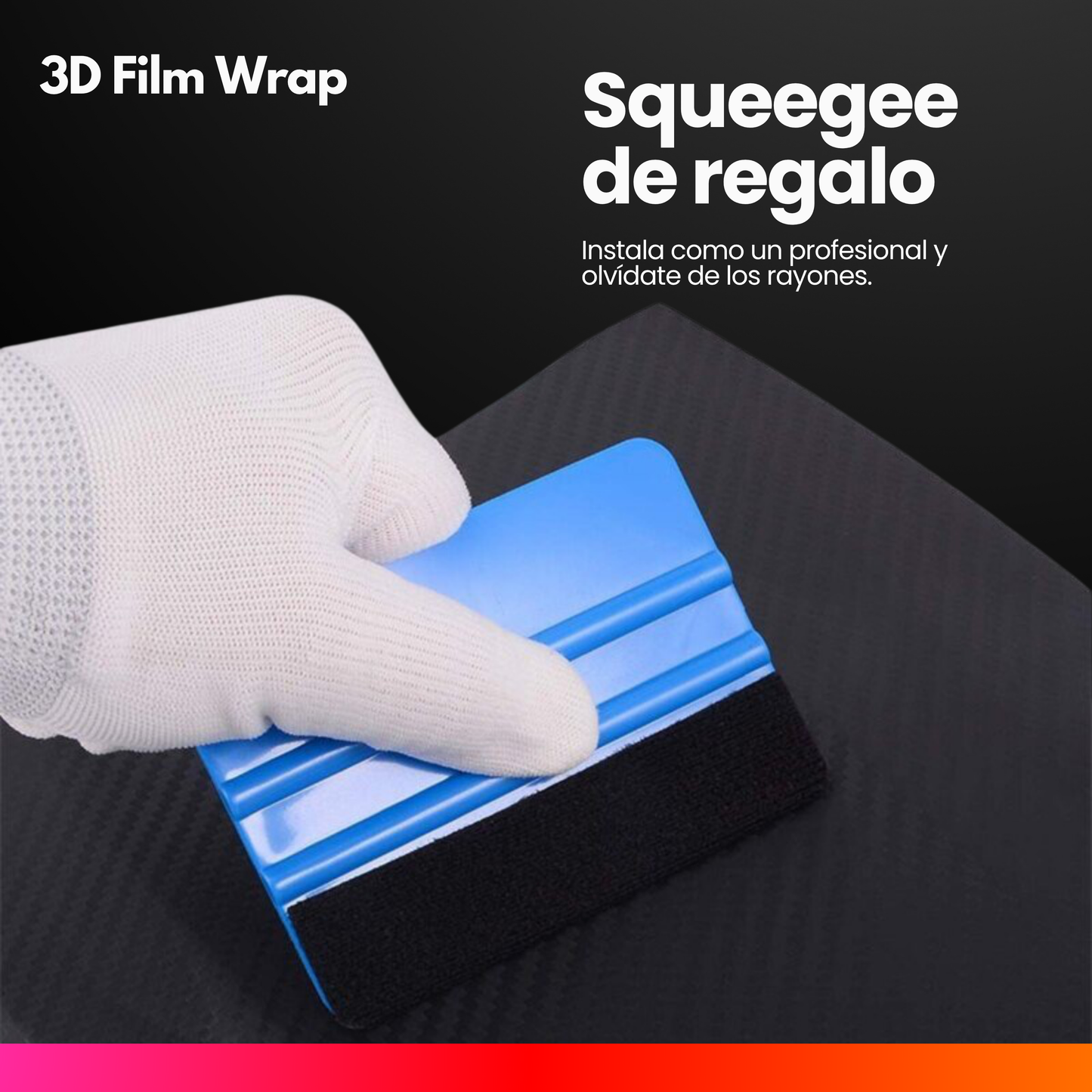 Vinil Automotriz Fibra De Carbono 3 Metros X 30 Cm Aplicador