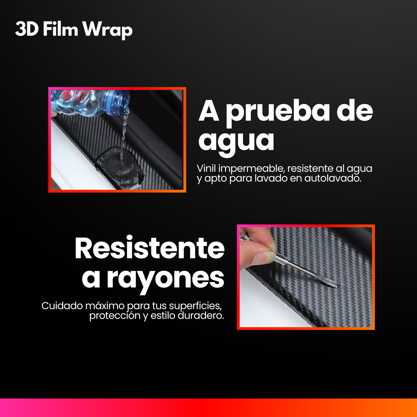 Vinil Automotriz Fibra De Carbono 3 Metros X 30 Cm Aplicador