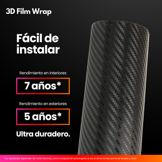 Vinil Automotriz Fibra De Carbono 3d 1.52 X 1 Metro