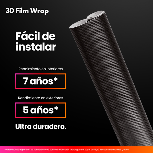 Vinil Automotriz Fibra De Carbono 60cm X 5mts Con Aplicador
